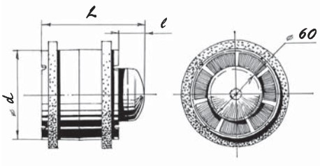 Габаритные и монтажные размеры вентилятора Blauberg Tubo 125 T