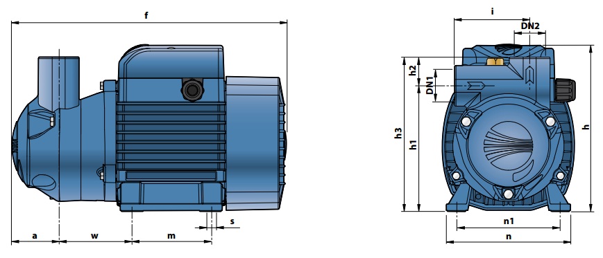 Габаритные размеры насосного оборудования Pedrollo CK 50-BP