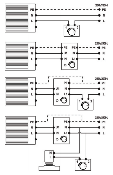 Схемы подключения дополнительных устройств отопительного агрегата Reventon HC 70