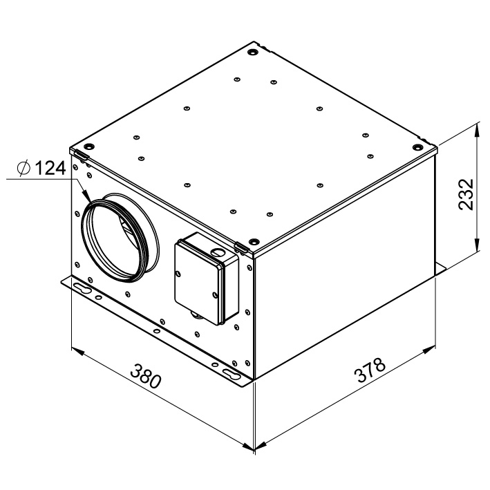 Габаритные размеры вентилятора Ruck ISOR 125 E2 10