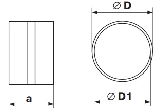 Габаритные и монтажные размеры 111 Соединитель d100 для круглых каналов