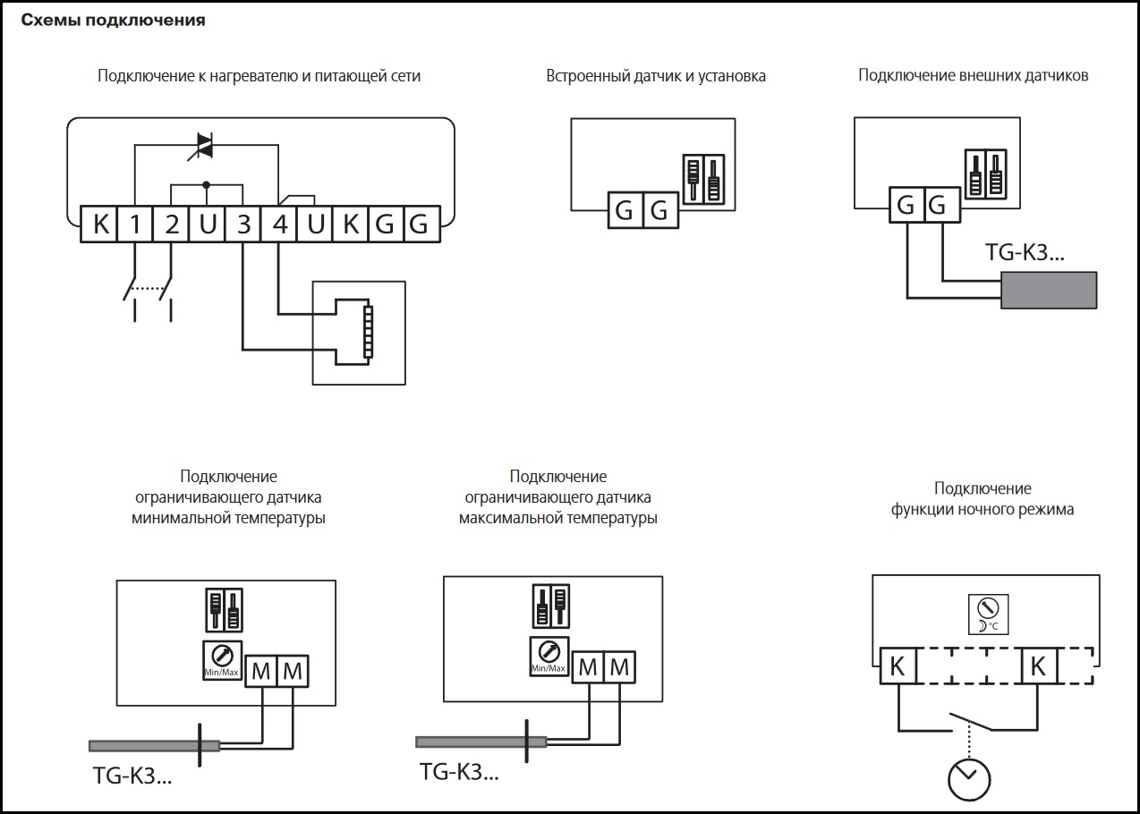 Схема подключения регулятора мощности электронагревателей ВЕНТС PULSER-M