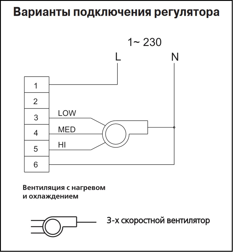 Схема подключения регулятора температуры ВЕНТС ТСТ-1-300