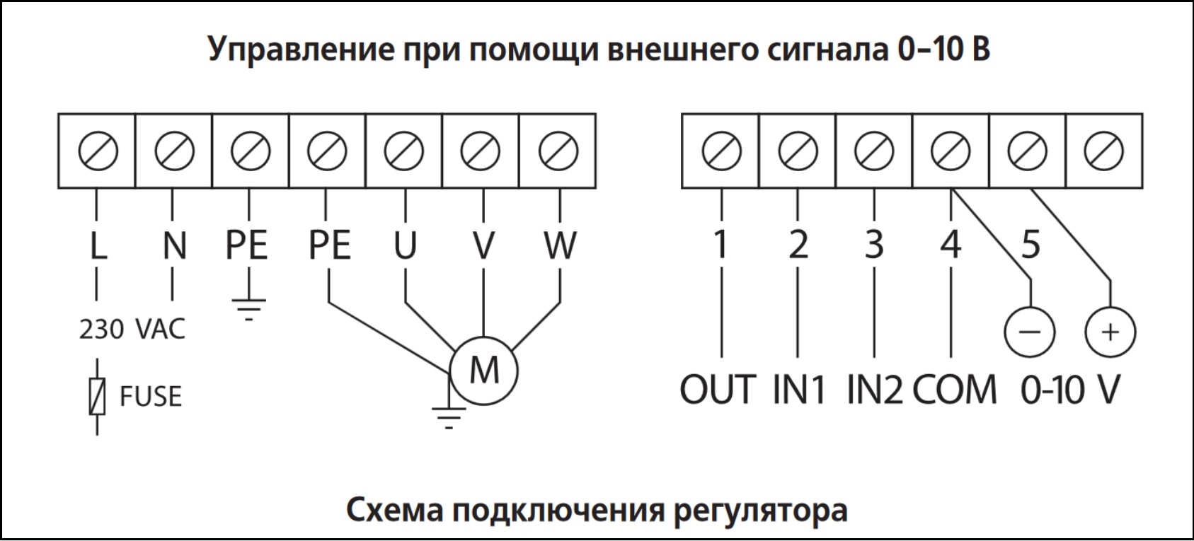 Схема подключения регулятора скорости ВЕНТС ВФЕД-400-ТА