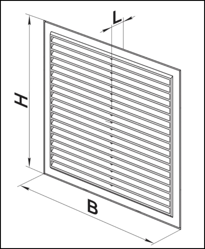 Габаритные размеры приточно-вытяжной решетки ВЕНТС МВ 250-1 с