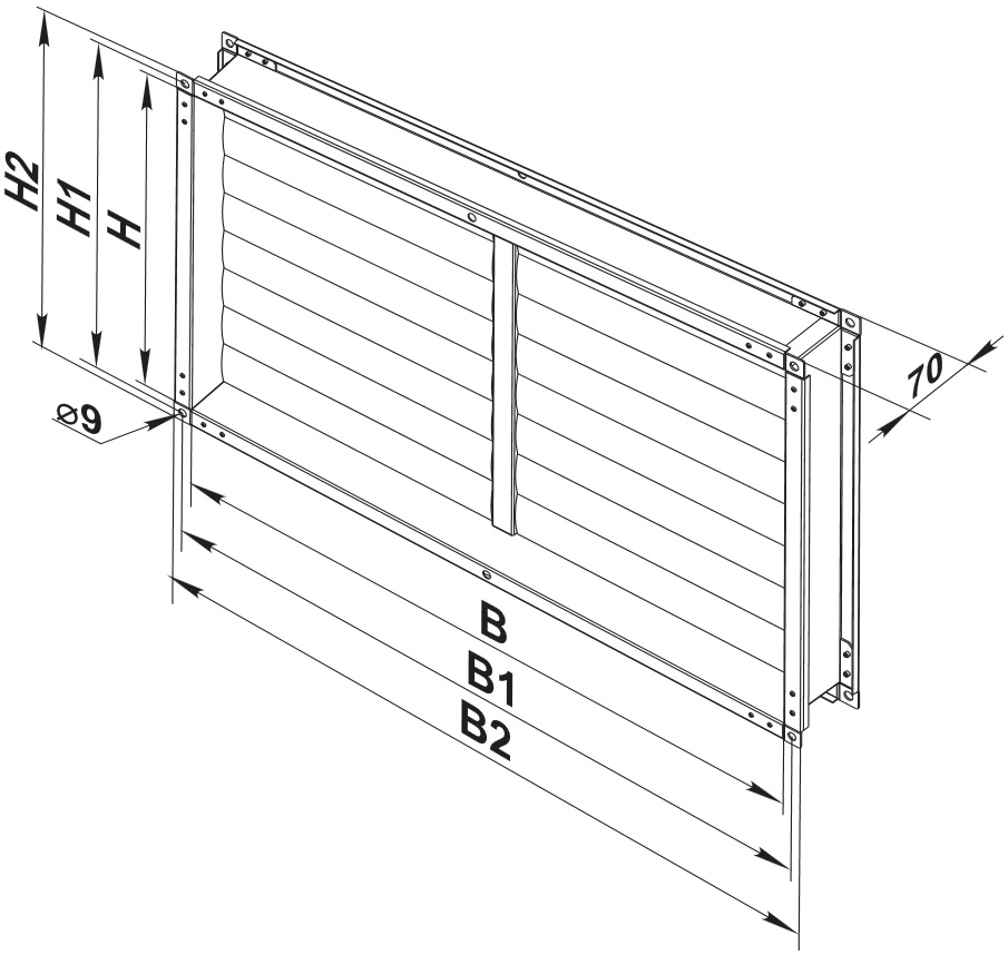 Монтажные и габаритные размеры клапана гравитационного ВЕНТС КГ 400x200 Монтажные и габаритные размеры клапана гравитационного ВЕНТС КГ 400x200
