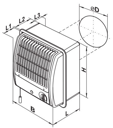 Габаритные размеры вентилятора Вентс ЦФ 100