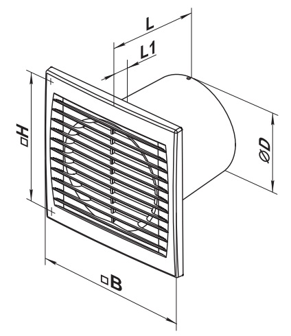 Габаритные размеры вентилятора Вентс 150 Силента-С