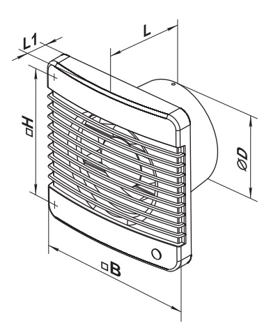 Габаритные размеры вытяжного вентилятора Вентс 125 Силента-М
