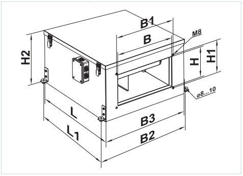 Габаритные размеры вытяжной установки ВЕНТС ВА