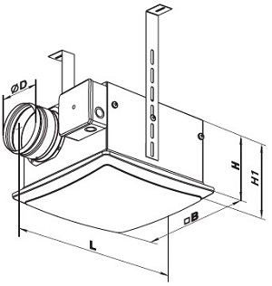 Габариты вентилятора ВЕНТС ВП 125 К Габариты вентилятора ВЕНТС ВП 125 К