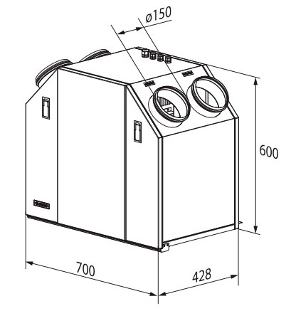 Технические характеристики приточно вытяжной установки с рекуперацией тепла ВЕНТС ВУТ 350 ЭУ ЕС