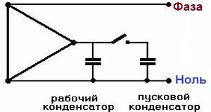 Схема подключения трехфазного асинхронного двигателя 380 на 220